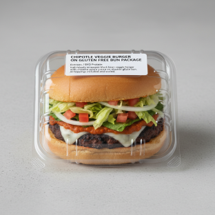 Chipotle Veggie Burger on Gluten Free Bun Package
