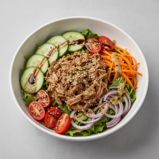 Miso Braised Pulled Pork Salad Bowl (Nut Free)