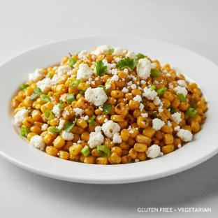 Roasted Sweet Corn with Feta Cheese