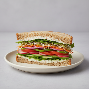 Veggie Sandwich w/ Veggie Cream Cheese on Gluten Free Bread