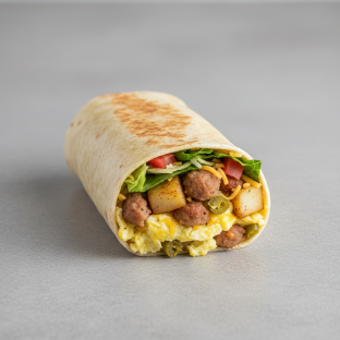 Breakfast Turkey Sausage Burrito
