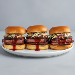 BBQ Brisket Sliders with Cole Slaw