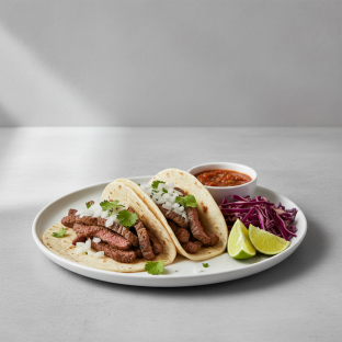 Steak Tacos on Flour Tortillas with Red Cabbage Salad Steak Tacos on Flour Tortillas with Red Cabbage Salad