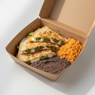 Boxed Nopalitos Quesadilla With Rice and Beans Boxed Nopalitos Quesadilla With Rice and Beans