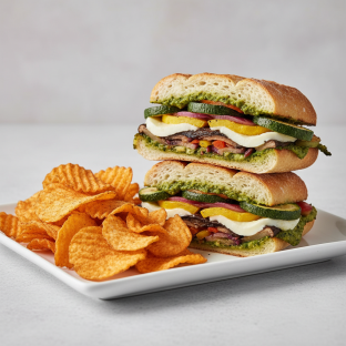 Grilled Veggie Sandwich with Zapp's Potato Chips
