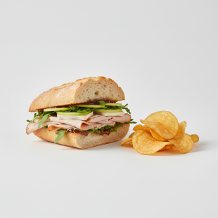 Turkey and Brie Sandwich with Zapp's Potato Chips