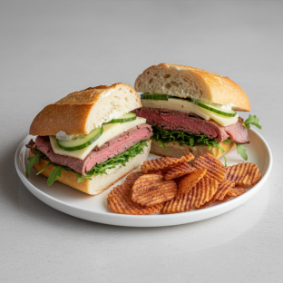 Roast Beef and Havarti Sandwich with Zapp's Potato Chips