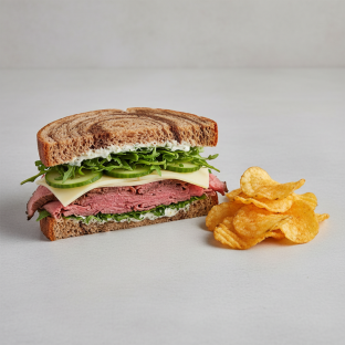Roast Beef and Havarti Sandwich on Rye with Zapp's Potato Chips [SDO]