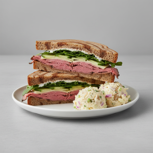 Roast Beef and Havarti Sandwich on Rye with Side salad [SDO]