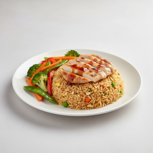 Chicken Teriyaki With Fried Rice and Veggies