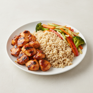 Spicy Chicken Teriyaki With Brown Rice and Veggies