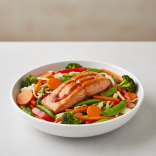 Teriyaki Salmon Power Bowl (Veggies Only)