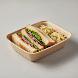 Bacon Sandwich on Wheat Boxed Meal with Apple Slaw Bacon Sandwich on Wheat Boxed Meal with Apple Slaw