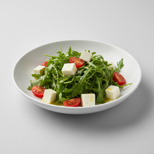 Small Vegan Arugula Salad with Vegan Cheese Small Vegan Arugula Salad with Vegan Cheese