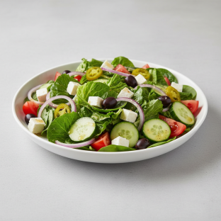 Large Vegan It's Greek to Me Salad with Vegan Cheese Large Vegan It's Greek to Me Salad with Vegan Cheese