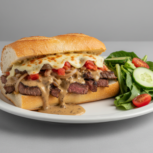 Steak Sandwich with Salad