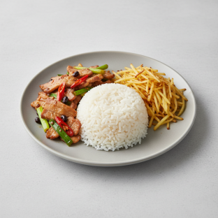 Twice Cooked Pork | Sauteed Shredded Potato | Rice Twice Cooked Pork | Sauteed Shredded Potato | Rice