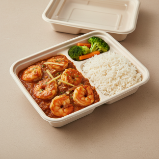 Halal Friendly Shrimp Tikka Masala Boxed Meal Halal Friendly Shrimp Tikka Masala Boxed Meal