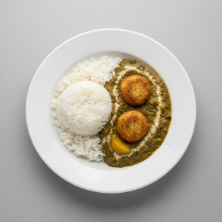 Saag Aloo with Malai Kofta and Jasmine Rice Saag Aloo with Malai Kofta and Jasmine Rice