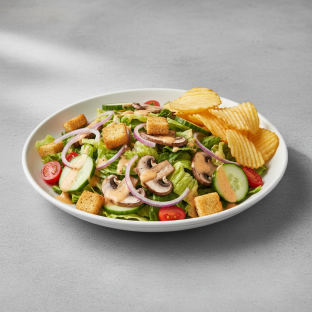 Mushroom Garden Salad with Kettle Chips