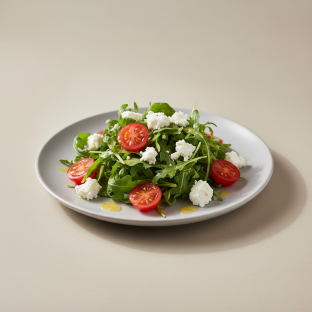 Small Vegan Arugula Salad with Vegan Cheese