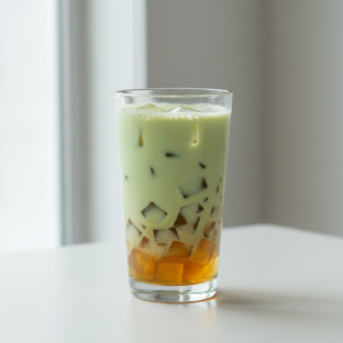 35% SweetnessGreen Milk Tea w/Pudding