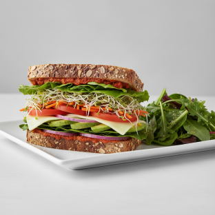 Vegetarian Sandwich with Mixed Greens Vegetarian Sandwich with Mixed Greens