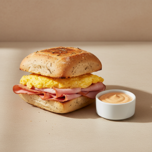 Dairy-Free Morning Ham Sandwich (Chipotle Mayo on the side)