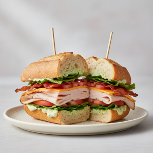 Turkey and Bacon Club Sandwich