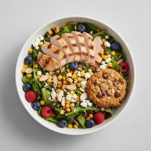 Farmers Salad With Grilled Chicken and Cowboy Cookie