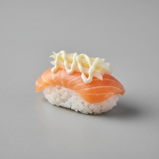 Fresh Salmon with Onion and Mayo - Nigiri