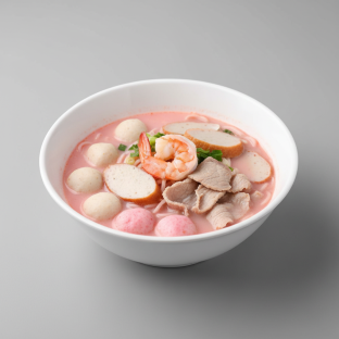 Yentafo noodle soup with ramen noodle