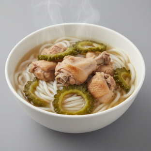 Chicken bittermelon & rice noodle soup