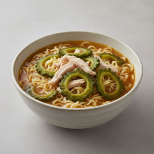 Chicken bittermelon & ramen noodle soup