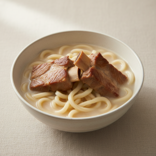 Tonkotsu ribs with udon