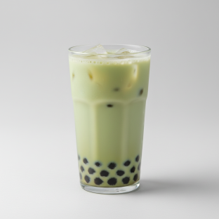 Jasmine Green Milk Tea with Boba [25% Sweet]