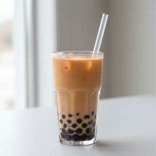 Coconut Milk Thai Tea with Boba [Unsweetened]