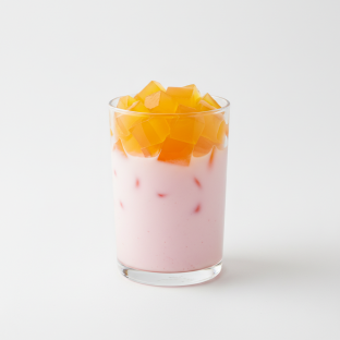 Strawberry Yakult with Mango Jelly [Unsweetened]