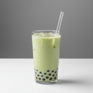 Jasmine Green Milk Tea with Boba [Unsweetened]