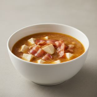 Bacon & Tofu Miso Soup