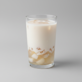 White Rabbit Milk Tea (half Sweet) With Lychee Jelly