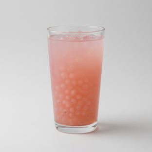 Strawberry Yakult with Sago [Unsweetened]
