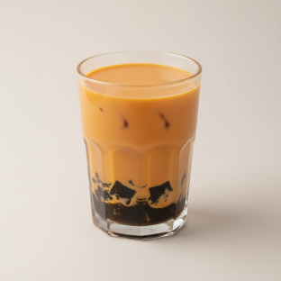 Coconut Milk Thai Tea with Grass Jelly [Unsweetened]