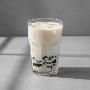 White Rabbit Milk Tea (no Sweet) With Grass Jelly