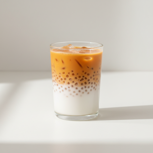 Coconut Milk Thai Tea with Sago [25% Sweet]