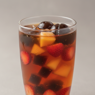 Assam Black Tea Lady Bug with Grass Jelly [25% Sweet]