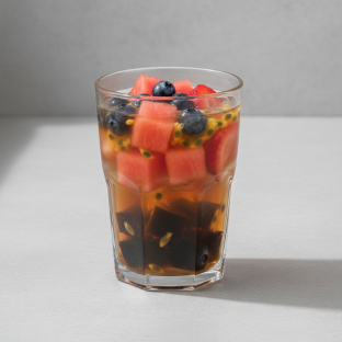 Oolong Super Fruit Tea with Grass Jelly [Unsweetened]