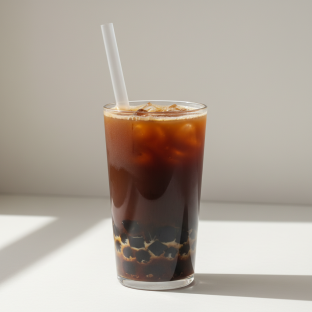 Bubble Milk Tea with Grass Jelly [25% Sweet]