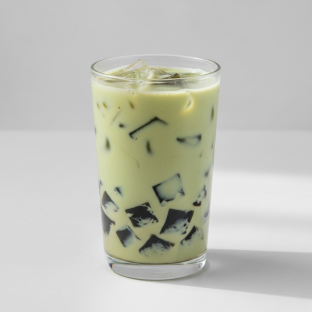 Jasmine Green Milk Tea with Grass Jelly [25% Sweet]
