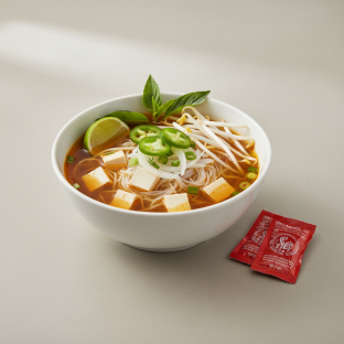 Small Tofu Pho with Bone Broth
